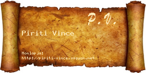Piriti Vince névjegykártya